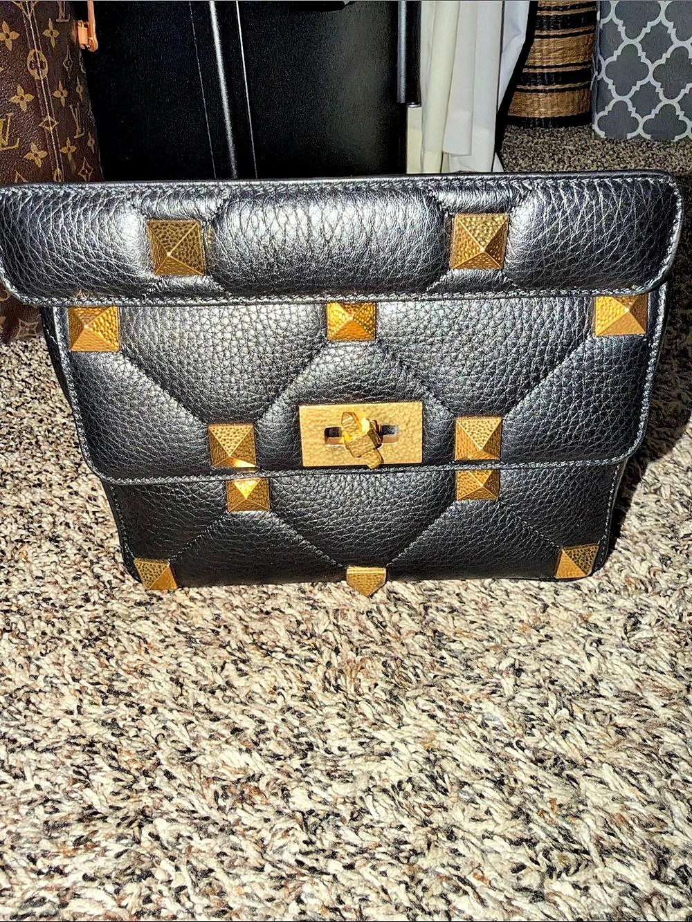 Valentino Black Studded Shoulder Bag
